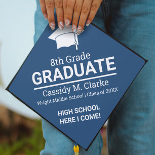 Minimalist 8th Grade Graduation Cap Topper
