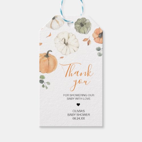 Minimalist A Little Pumpkin Baby Shower Favor Tags