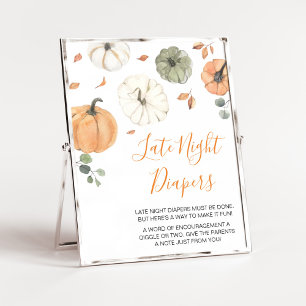 Minimalist A Little Pumpkin Late Night Diapers Poster