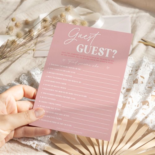 Minimalist A Sweet Girl Baby Shower Guest Quest Invitation