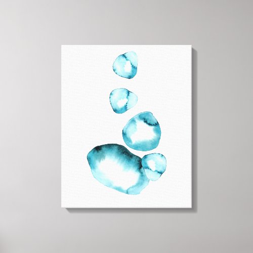 Minimalist Abstract Aquamarine watercolor raindrop Canvas Print