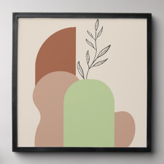 Minimalist Abstract Arch & Botanical Line Art Peel And Stick Photo Tile