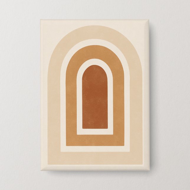 Minimalist Abstract Arch Print - Earth Tones Button (Front)
