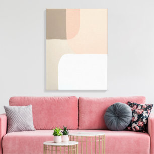 Minimalist Abstract Art Neutral Stretched Canvas Print