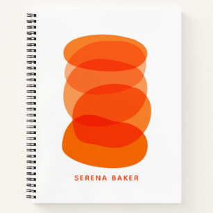 Minimalist Abstract Art Red Orange Personalized Notebook