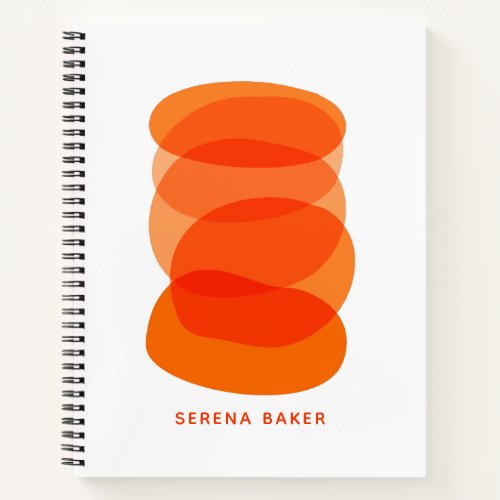 Minimalist Abstract Art Red Orange Personalized Notebook