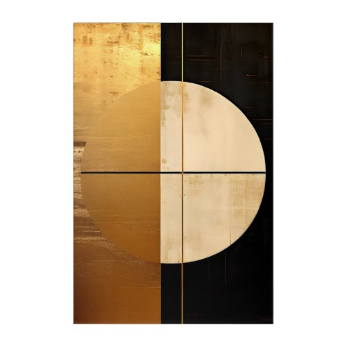 Minimalist Abstract Art with Gold Bar 