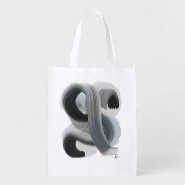 Minimalist Abstract Artwork Reusable Grocery Bag (Front)