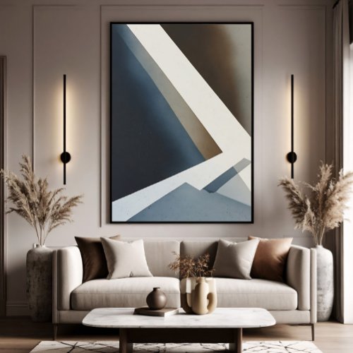 Minimalist Abstract Blue Gray Beige Canvas Print