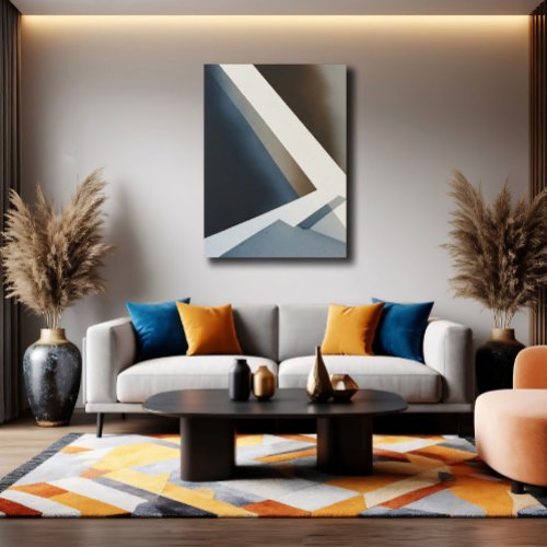 Minimalist Abstract Blue Gray Beige Poster
