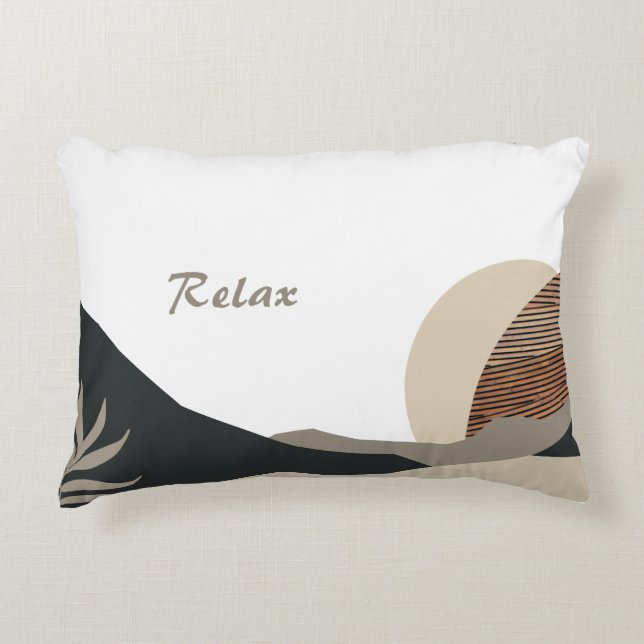  Minimalist Abstract Boho Mountains  Accent Pillow (Front)