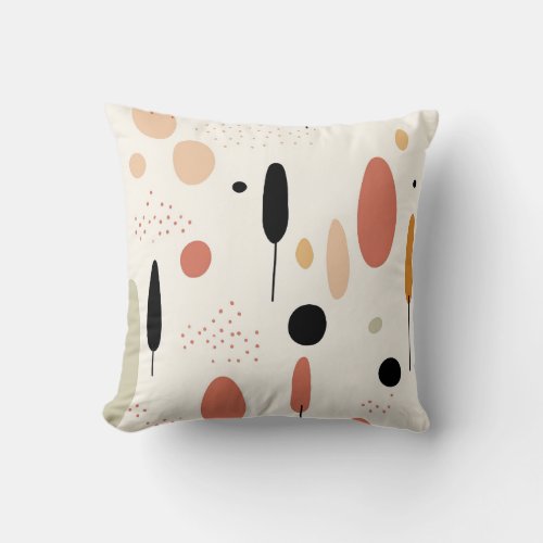 Minimalist Abstract Boho Pattern Throw Pillow