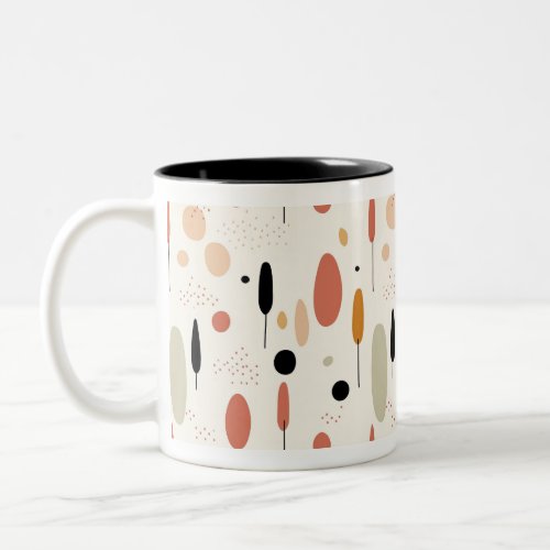 Minimalist Abstract Boho Pattern Two_Tone Coffee Mug