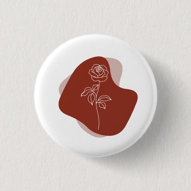 Minimalist  Abstract Boho Rose Button (Front)