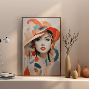 Minimalist Abstract Boho Woman Wall Art Poster