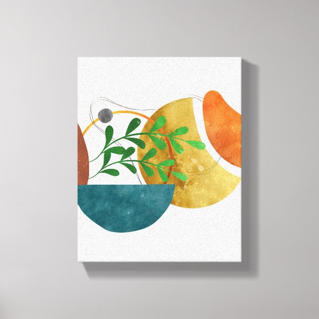 Minimalist Abstract Botanical Organic Shapes Canvas Print (Front)