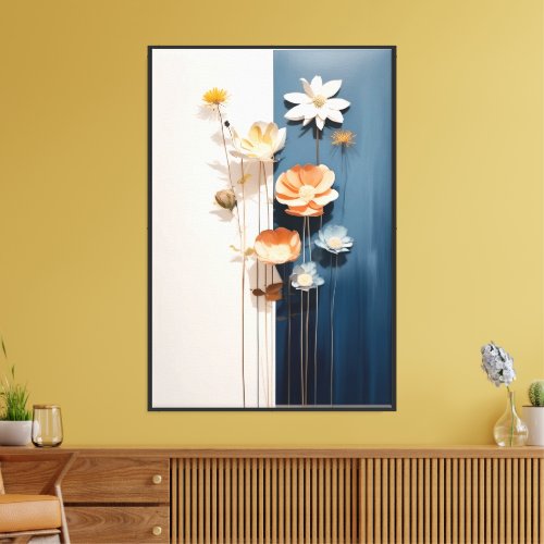 Minimalist Abstract Botanical Wild Plants Floral  Canvas Print