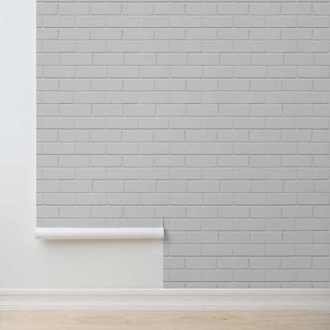 Minimalist Abstract Chalk Whites Brick Wall Wallpaper (Application)