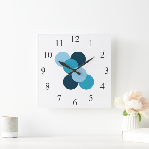 Minimalist Abstract Circle Pattern Square Wall Clock