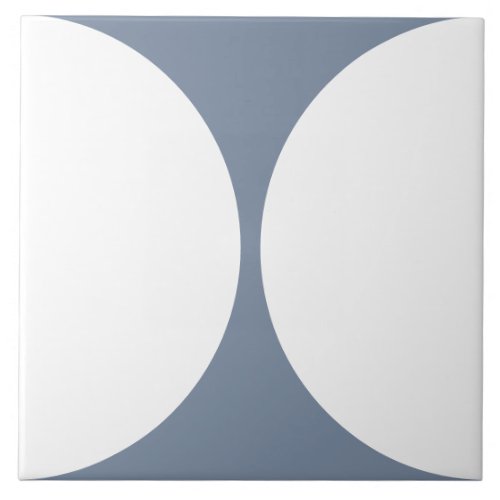 Minimalist Abstract Circle Shape blue and white Ceramic Tile