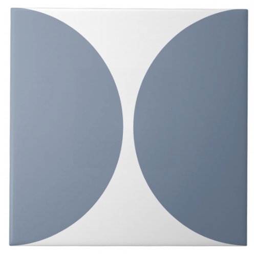 Minimalist Abstract Circle Shape blue and white Ceramic Tile