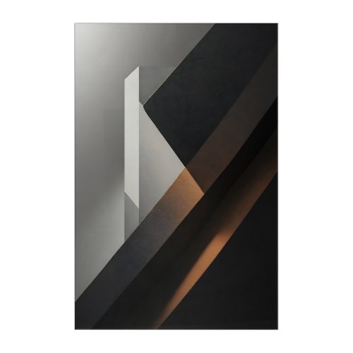 Minimalist Abstract Dark Concrete Acrylic Print