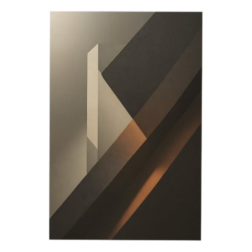 Minimalist Abstract Dark Concrete Wood Wall Art