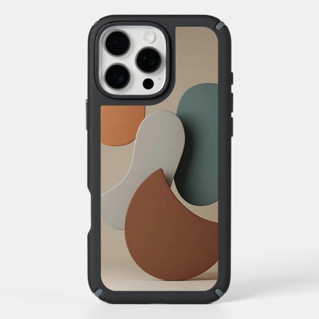 Minimalist Abstract Design Earthy Tones Speck iPhone Case (Front)