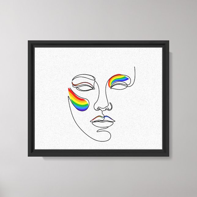 Minimalist Abstract Face Line Art Wall Art | Moder (Front)