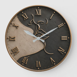 Minimalist Abstract Face Modern Line Art  Large Clock