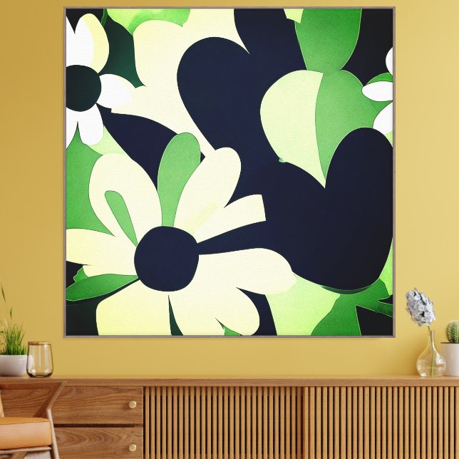 Minimalist Abstract Floral Canvas Print (Insitu(LivingRoom))