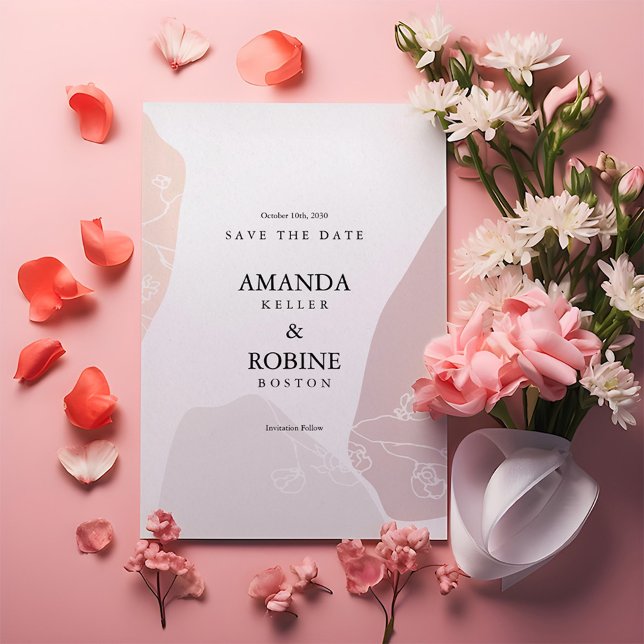Minimalist Abstract Floral Save The Date (Creator Uploaded)