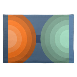 Minimalist Abstract Geometric Art Green Brow Tones Cloth Placemat