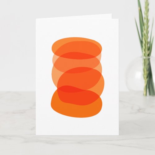 Minimalist Abstract Geometric Art in Orange Card