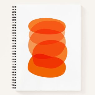 Minimalist Abstract Geometric Art in Orange Notebook