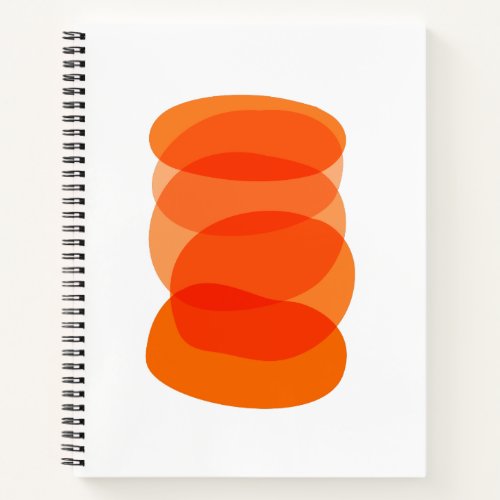 Minimalist Abstract Geometric Art in Orange Notebook