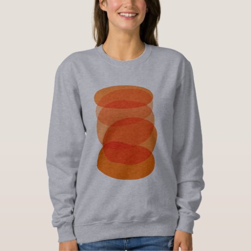 Minimalist Abstract Geometric Art in Orange  Sweatshirt
