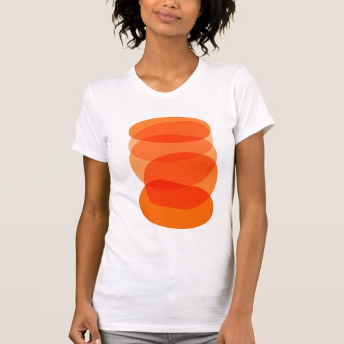 Minimalist Abstract Geometric Art in Orange T_Shirt