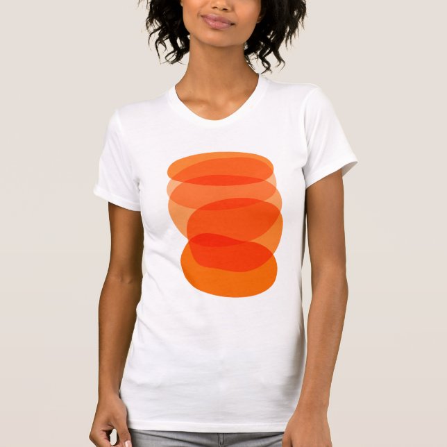 Minimalist Abstract Geometric Art in Orange T-Shirt (Front)