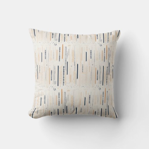 Minimalist abstract geometric Boho ethnic native Throw Pillow