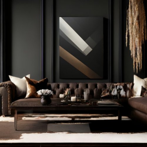 Minimalist Abstract Geometric Diagonal Bands Canvas Print