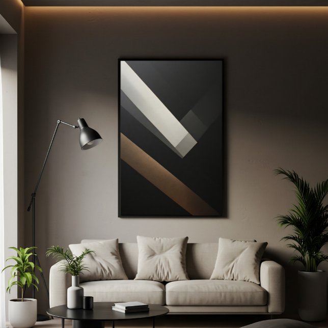 Minimalist Abstract Geometric Diagonal Bands Poster (Creator Uploaded)