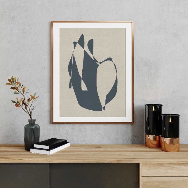 Minimalist Abstract Geometric Gray Neutral Shape Poster (Creator Uploaded)