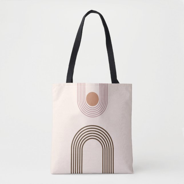 Minimalist Abstract Geometric Tote Bag (Front)