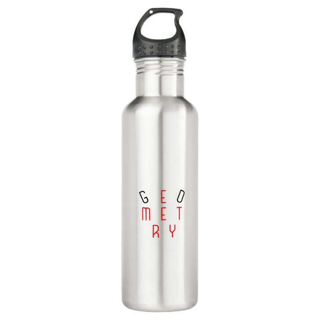 Minimalist Abstract Geometry Optical Illusion Fiel Stainless Steel Water Bottle (Front)