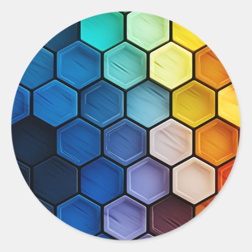 Minimalist Abstract Honeycomb Pattern Classic Round Sticker