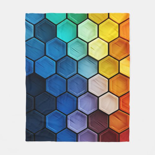 Minimalist Abstract Honeycomb Pattern Fleece Blanket
