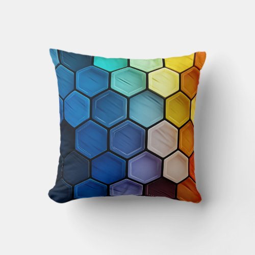 Minimalist Abstract Honeycomb Pattern Throw Pillow