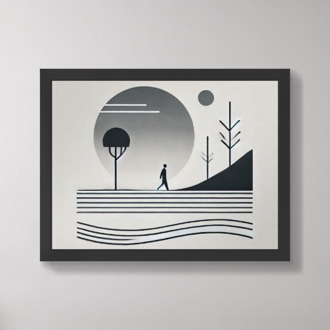 Minimalist Abstract Human Journey Art Framed Art (Framed Front)