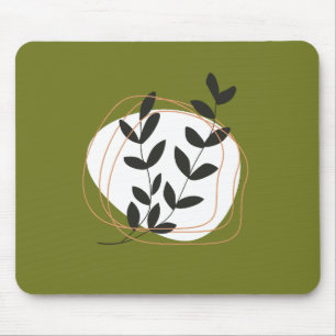 Minimalist abstract in pretty color Olive green Mouse Pad